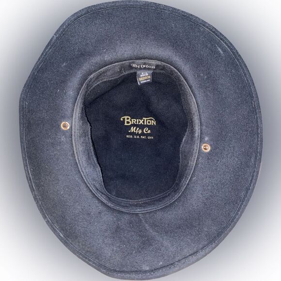 Brixton Men's Tiller Wide Brim Felt Fedora Hat MISSING Leather Strap Size Medium - Picture 4 of 4